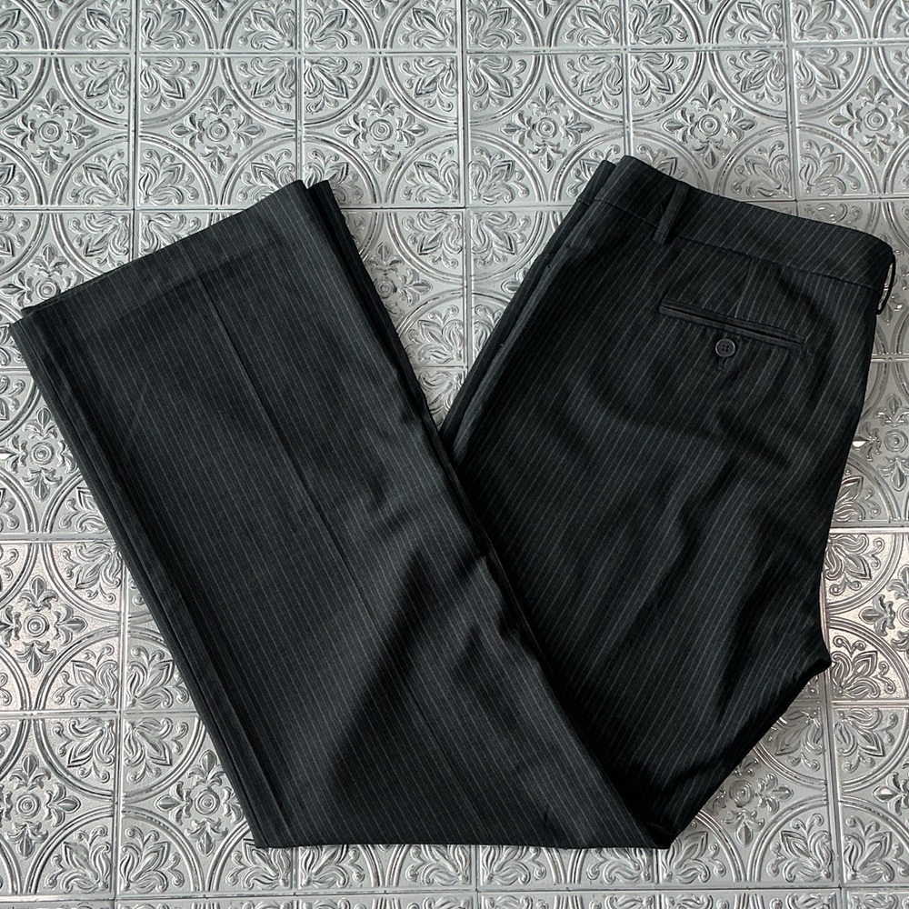 New York & Company Gray Pinstripe Boot Cut Trousers Size 14 Average